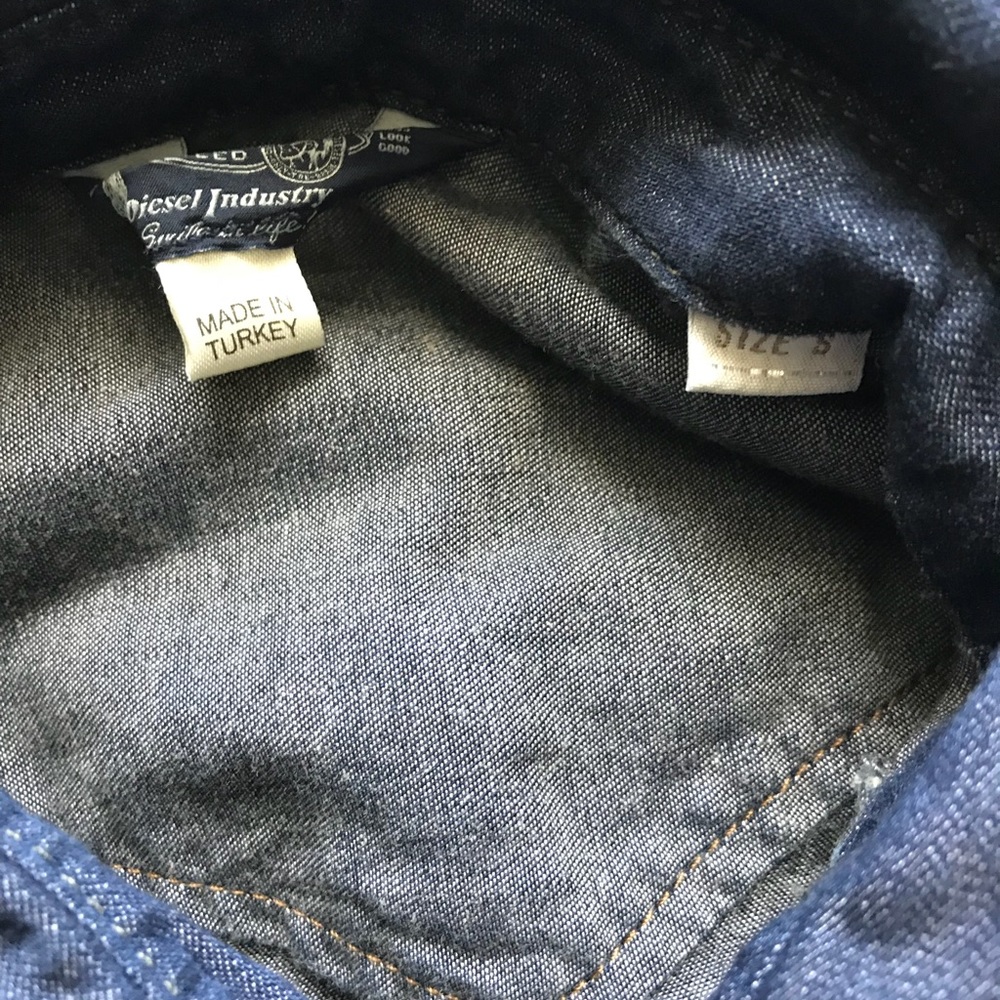 Diesel industry button down long sleeve denim Sz S - Picture 2 of 7